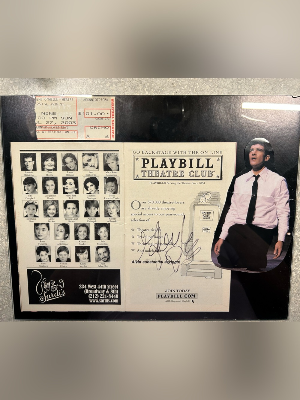 Playbill 'Nine' Musical Cover - signed by Antonio Banderas